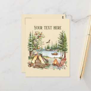 Niedliche Camping-Liebhaber hinzufügen Postkarte