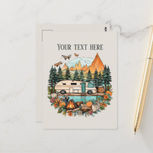 Niedliche Camping-Liebhaber hinzufügen Postkarte
