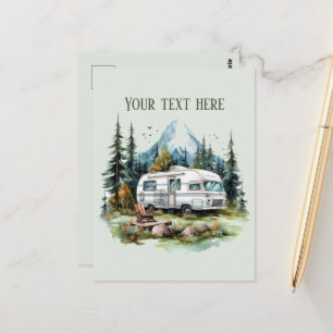 Niedliche Camping-Liebhaber hinzufügen Postkarte