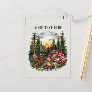 Niedliche Camping-Liebhaber hinzufügen Postkarte