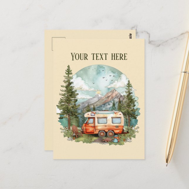 Niedliche Camping-Liebhaber hinzufügen Postkarte (Vorderseite/Rückseite Beispiel)