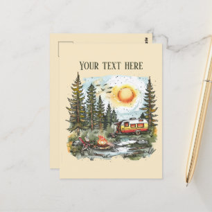 Niedliche Camping-Liebhaber hinzufügen Postkarte