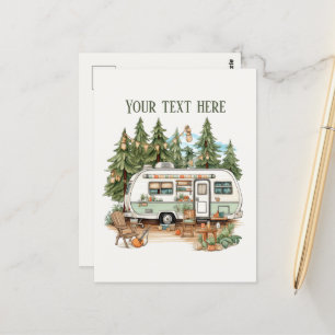Niedliche Camping-Liebhaber hinzufügen Postkarte