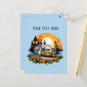 Niedliche Camping-Liebhaber hinzufügen Postkarte