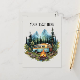 Niedliche Camping-Liebhaber hinzufügen Postkarte