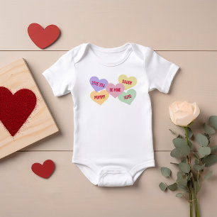 Niedliche Candy Conversation Herzenslust Valentins Baby Strampler