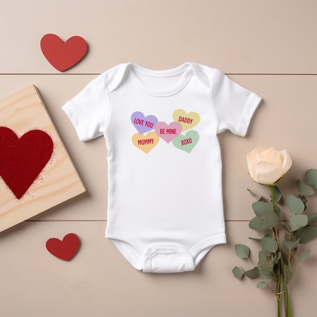 Niedliche Candy Conversation Herzenslust Valentins Baby Strampler (Von Creator hochgeladen)