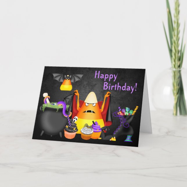 Niedliche Candy Corn Spooky Leckereien Halloween G Karte (Vorderseite)