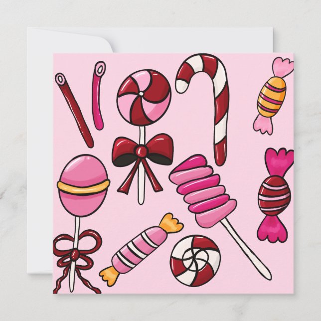 Niedliche Candy Flat Card (Vorderseite)