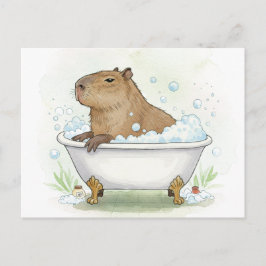 Niedliche Capybara Blasen Bath Postkarte