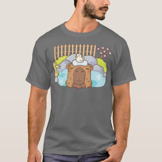 Niedliche Capybara Entspannen in Onsen Heisser Frü T-Shirt
