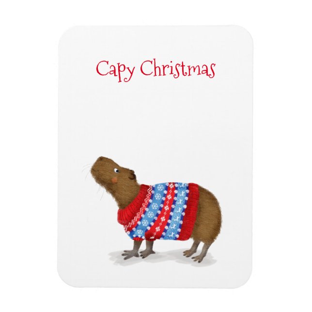 Niedliche Capybara in einem Weihnachtsjumper Kühls Magnet (Vertikal)