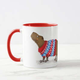 Niedliche Capybara in einer Weihnachtsjumper-Tasse Tasse