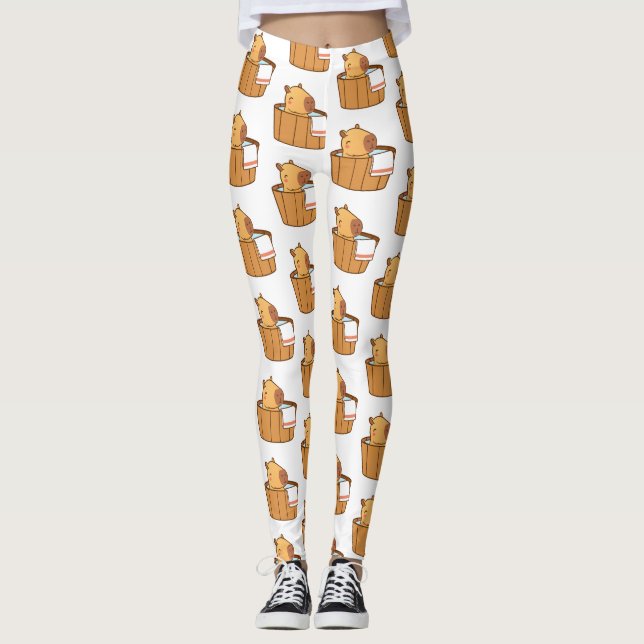 Niedliche Capybara-Leggings - Fun Animal Print Yog Leggings (Vorderseite)