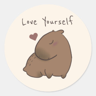 Niedliche Capybara-Post-it-Notizen Runder Aufkleber