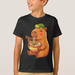 Niedliche Capybara und Schildkröte Rucksack Ramen T-Shirt