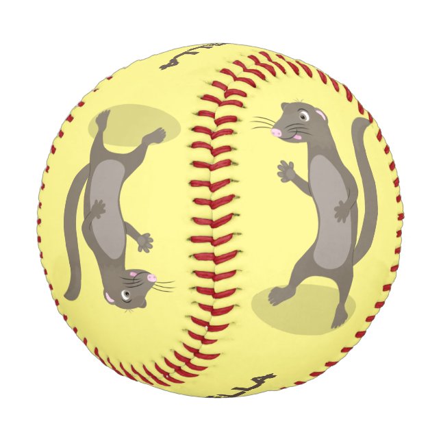 Niedliche Cartoon-Abbildung Baseball (Schrägansicht)