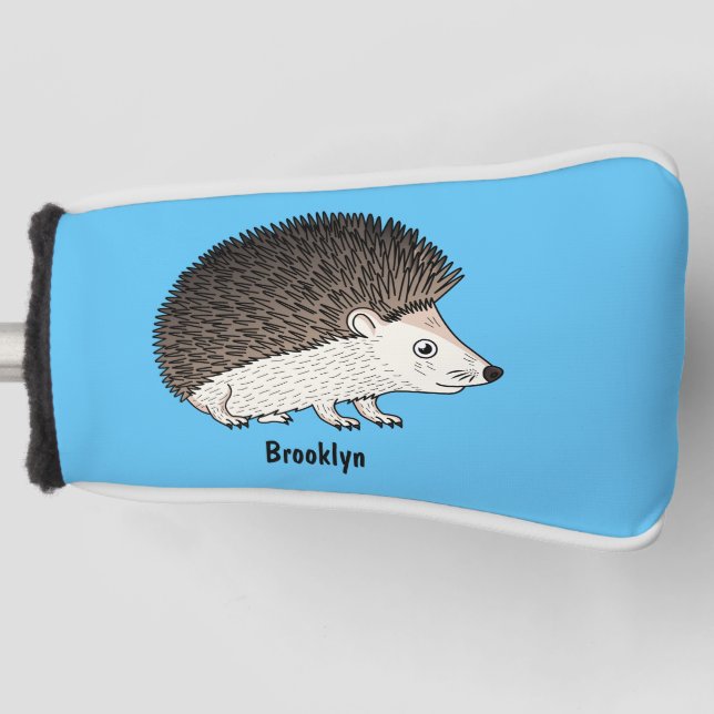 Niedliche Cartoon-Abbildung eines Igels Golf Headcover (Vorderseite)