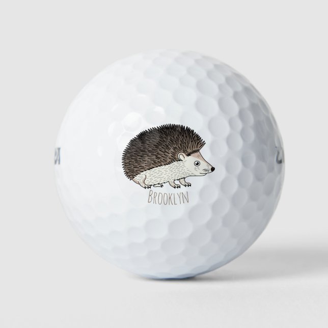 Niedliche Cartoon-Abbildung eines Igels Golfball (Vorderseite)
