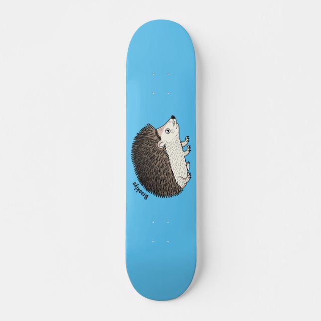 Niedliche Cartoon-Abbildung eines Igels Skateboard (Vorne)