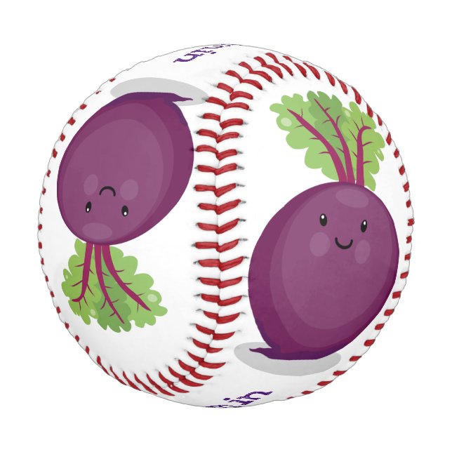 Niedliche Cartoon-Abbildung für glückliche Rübenwu Baseball (Schrägansicht)