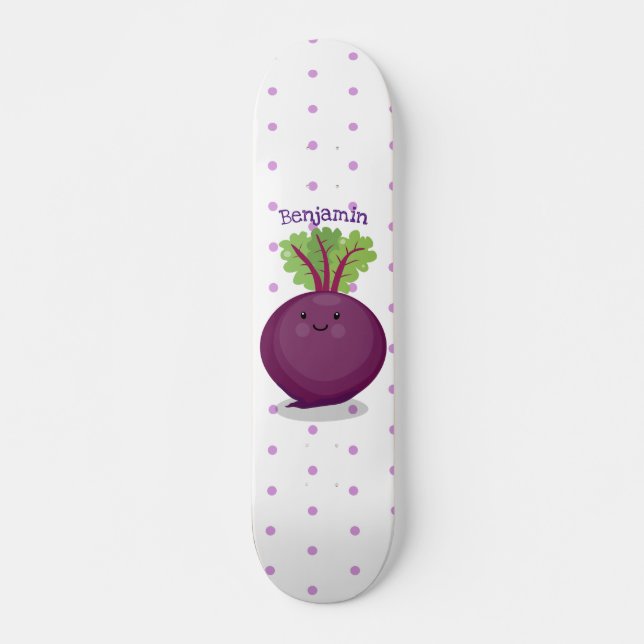 Niedliche Cartoon-Abbildung für glückliche Rübenwu Skateboard (Vorne)