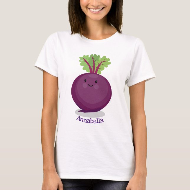 Niedliche Cartoon-Abbildung für glückliche Rübenwu T-Shirt (Vorderseite)