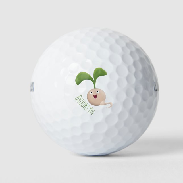 Niedliche Cartoon-Abbildung Golfball (Vorderseite)