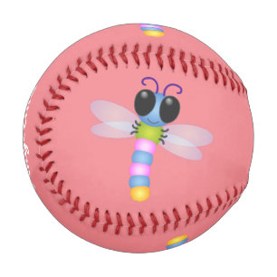 Niedliche Cartoon-Abbildung in Blau und Rosa Baseball