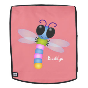 Niedliche Cartoon-Abbildung in Blau und Rosa Rucksack