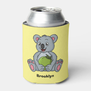 Niedliche Cartoon-Abbildung Koala und Kokosnuss Dosenkühler