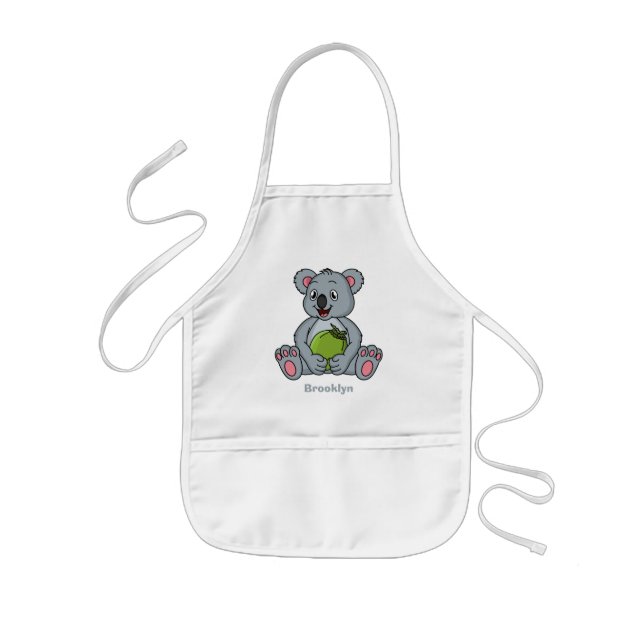 Niedliche Cartoon-Abbildung Koala und Kokosnuss Kinderschürze (Vorne)