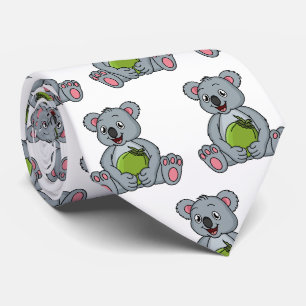 Niedliche Cartoon-Abbildung Koala und Kokosnuss Krawatte