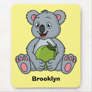 Niedliche Cartoon-Abbildung Koala und Kokosnuss Mousepad