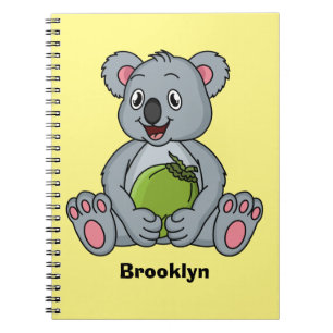 Niedliche Cartoon-Abbildung Koala und Kokosnuss Notizblock