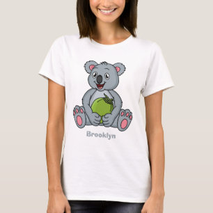 Niedliche Cartoon-Abbildung Koala und Kokosnuss T-Shirt