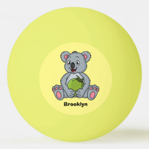 Niedliche Cartoon-Abbildung Koala und Kokosnuss Tischtennisball