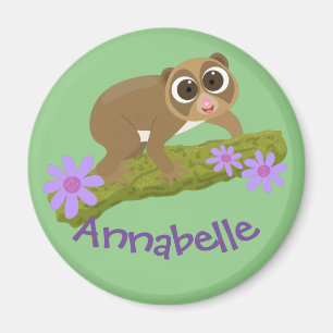 Niedliche Cartoon-Abbildung von langsamen Loris-Bl Magnet