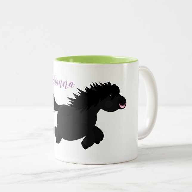 Niedliche Cartoon-Abbildung Zweifarbige Tasse (VorderseiteRechts)
