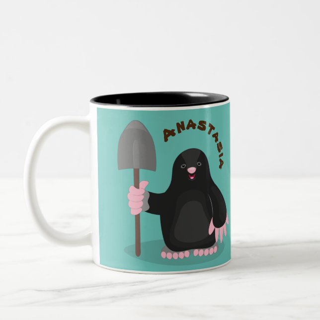 Niedliche Cartoon-Abbildung Zweifarbige Tasse (Links)