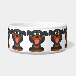 Niedliche Cartoon-Baby Rottweiler Hundeschüssel Napf