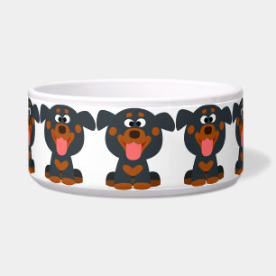 Niedliche Cartoon-Baby Rottweiler Hundeschüssel Napf