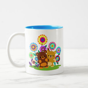 Niedliche Cartoon-Bären-Garten-Tasse Zweifarbige Tasse