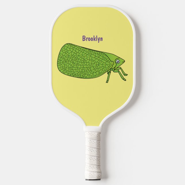 Niedliche Cartoon-Beispiel-Darstellung des Trichte Pickleball Schläger (Vorderseite)