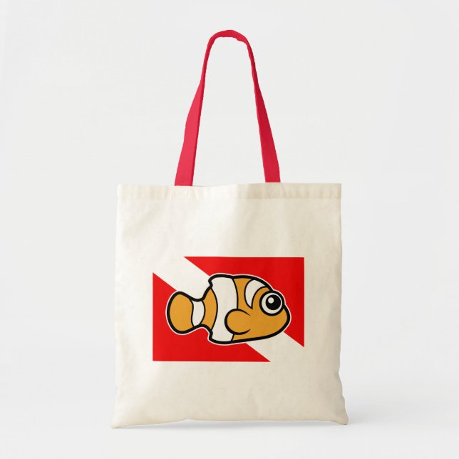 Niedliche Cartoon Clownfish Tauchen-Flagge Tragetasche (Vorne)