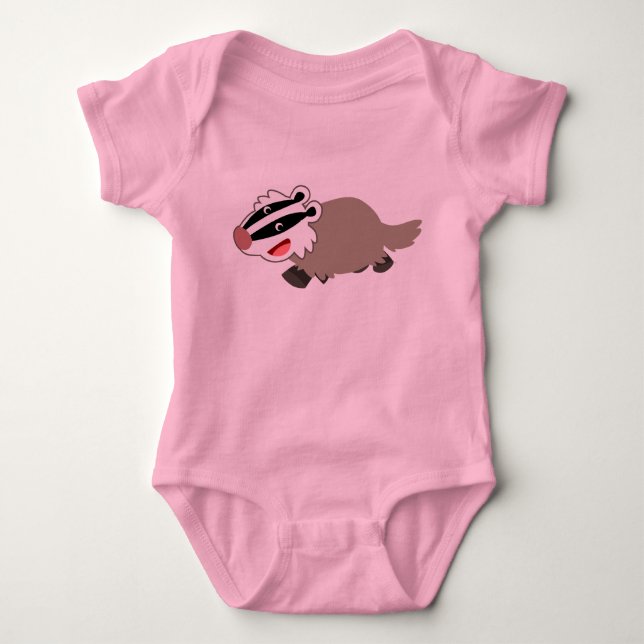 Niedliche Cartoon-Dachs-Baby-Kleidung Baby Strampler (Vorderseite)