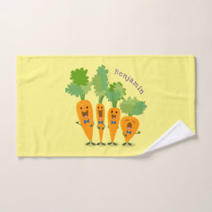 Niedliche Cartoon-Darstellung des Carrot-Quartetts Badhandtuch Set