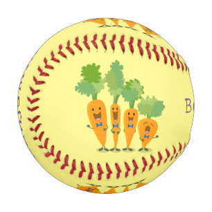Niedliche Cartoon-Darstellung des Carrot-Quartetts Baseball