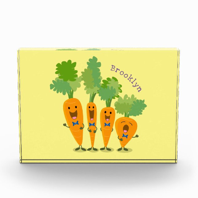 Niedliche Cartoon-Darstellung des Carrot-Quartetts Fotoblock (Vorderseite)