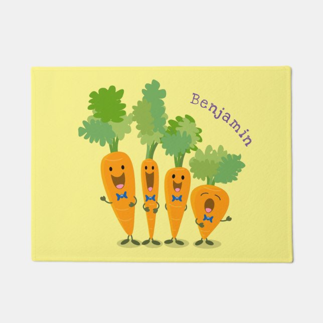 Niedliche Cartoon-Darstellung des Carrot-Quartetts Fußmatte (Vorderseite)